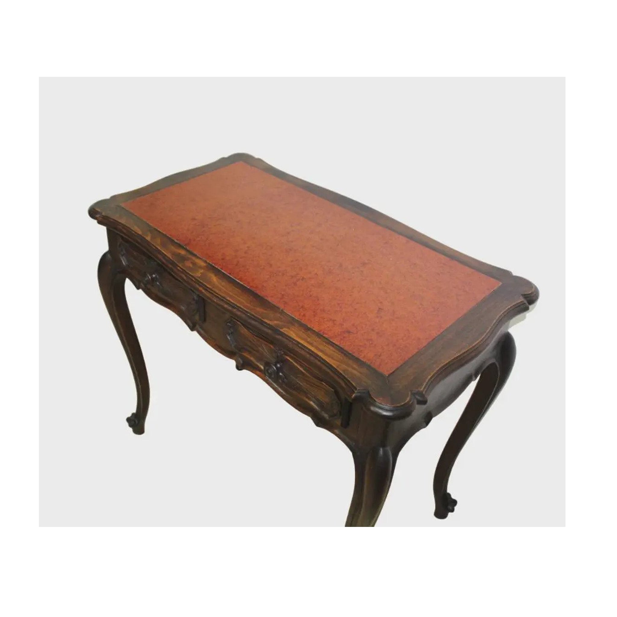 19th-Century French Louis XV–Style Oak Table with Two Drawers