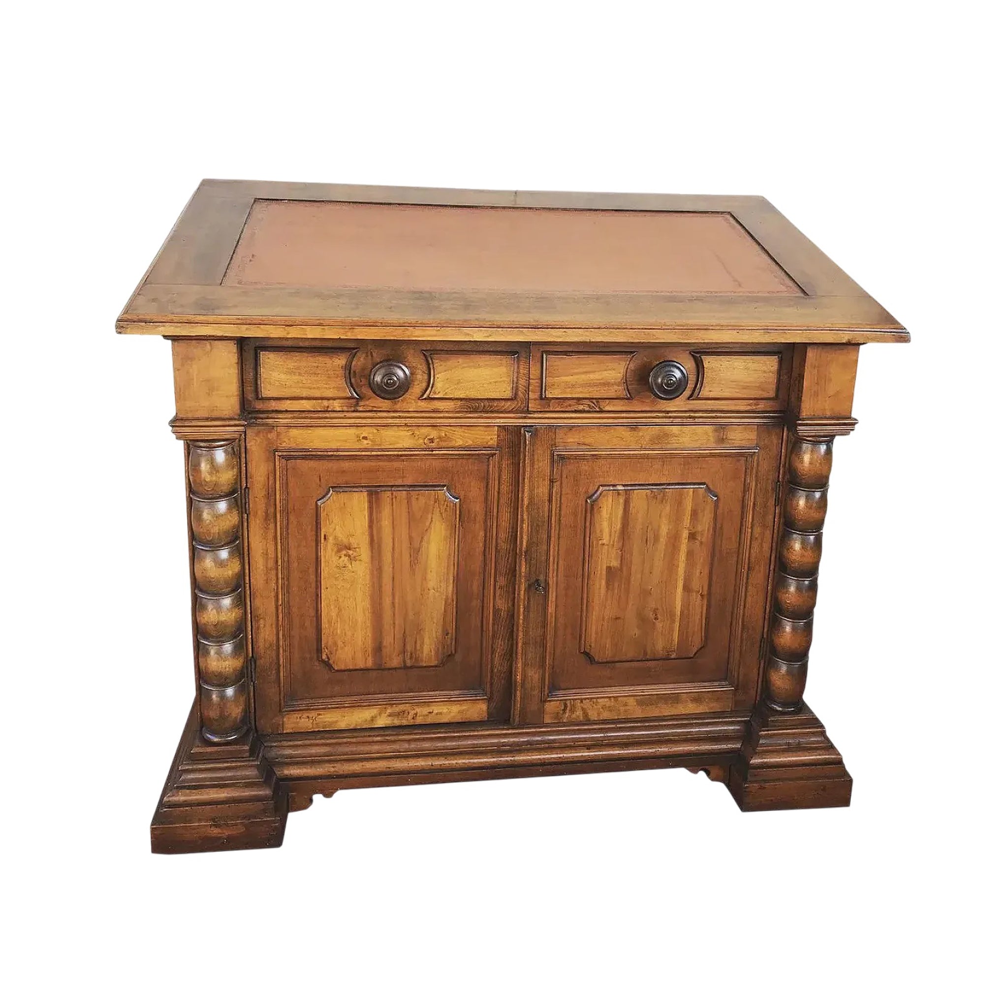 19th-Century European Slant-Front Lectern Desk in Chestnut or Oak