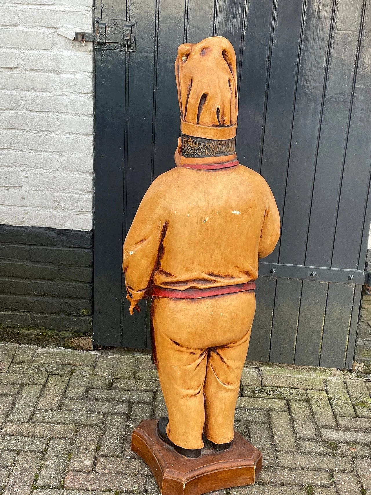 1960s Mixed-Media Chef Statue – Hand-Painted Papier-Mâché & Resin Restaurant Figure