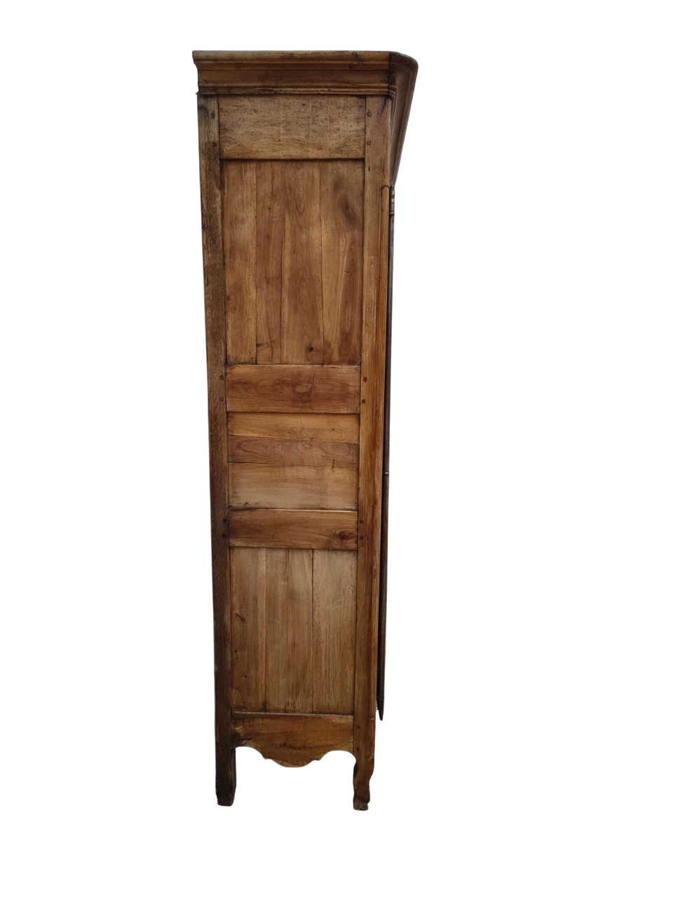 19th-Century French Provincial Armoire in Solid Fruitwood with Hand-Carved Floral Details (c. 1850–1880)