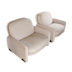 1970s Vitelli & Ammannati Lounge Chairs for Brunati, Italy – Pair of Sculptural Modernist Armchairs