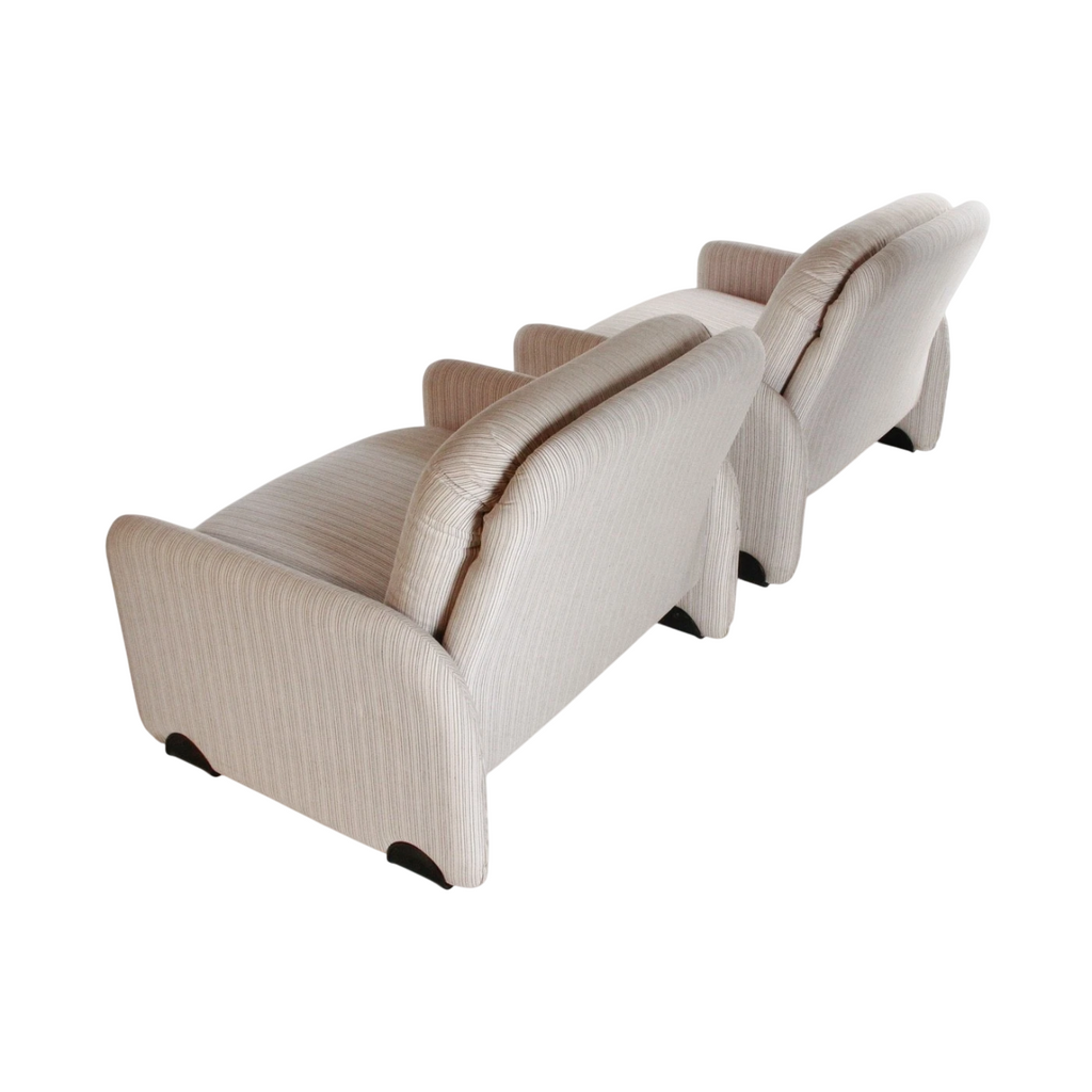 1970s Vitelli & Ammannati Lounge Chairs for Brunati, Italy – Pair of Sculptural Modernist Armchairs