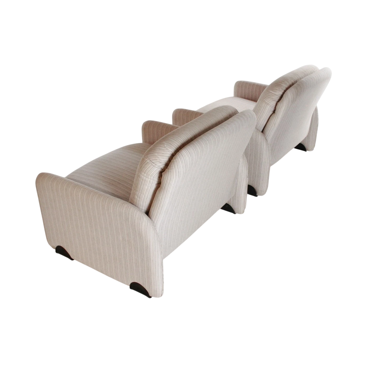 1970s Vitelli & Ammannati Lounge Chairs for Brunati, Italy – Pair of Sculptural Modernist Armchairs