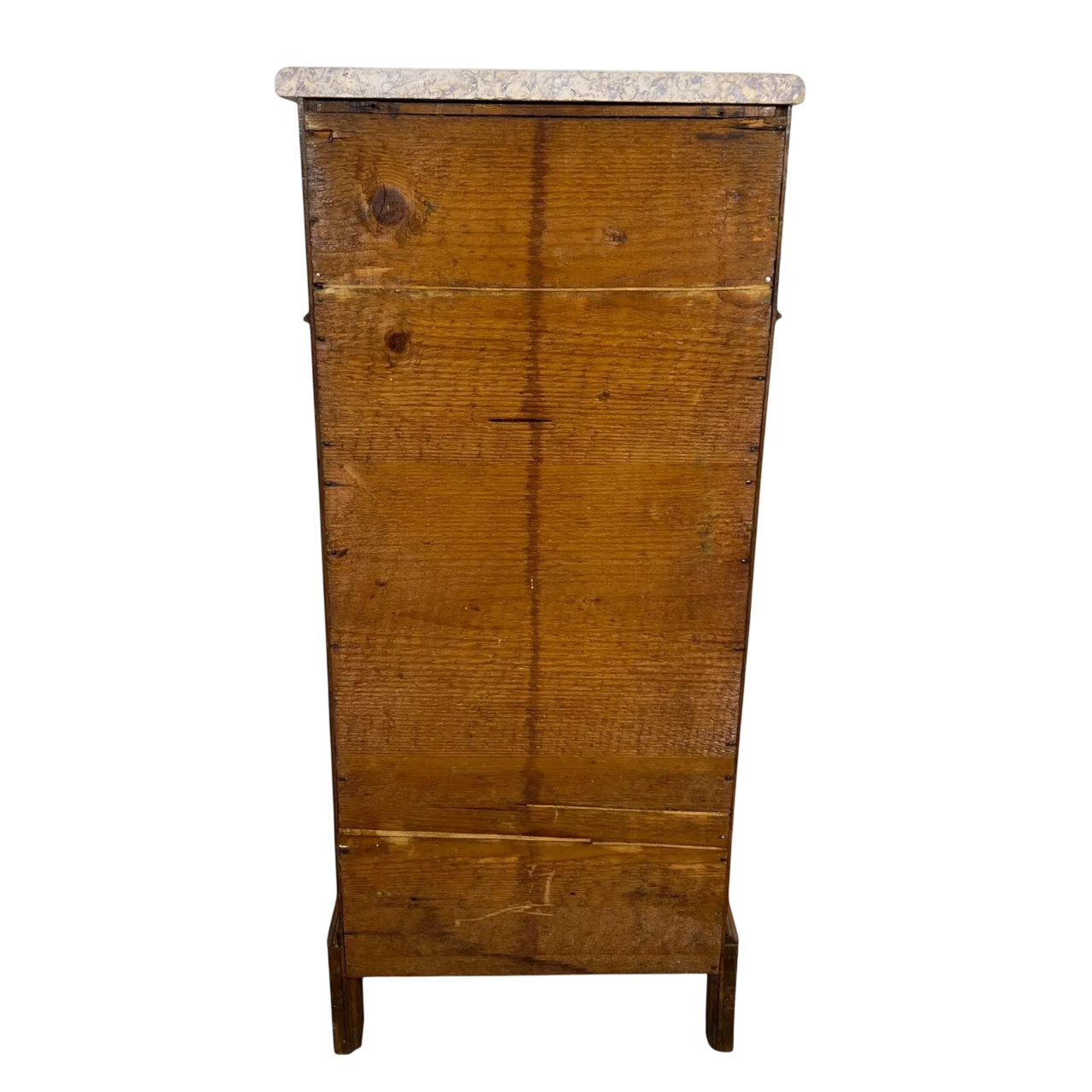 19th-Century French Louis Philippe Walnut Nightstand with Original Breccia Marble Top