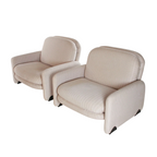 1970s Vitelli & Ammannati Lounge Chairs for Brunati, Italy – Pair of Sculptural Modernist Armchairs