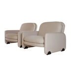 1970s Vitelli & Ammannati Lounge Chairs for Brunati, Italy – Pair of Sculptural Modernist Armchairs