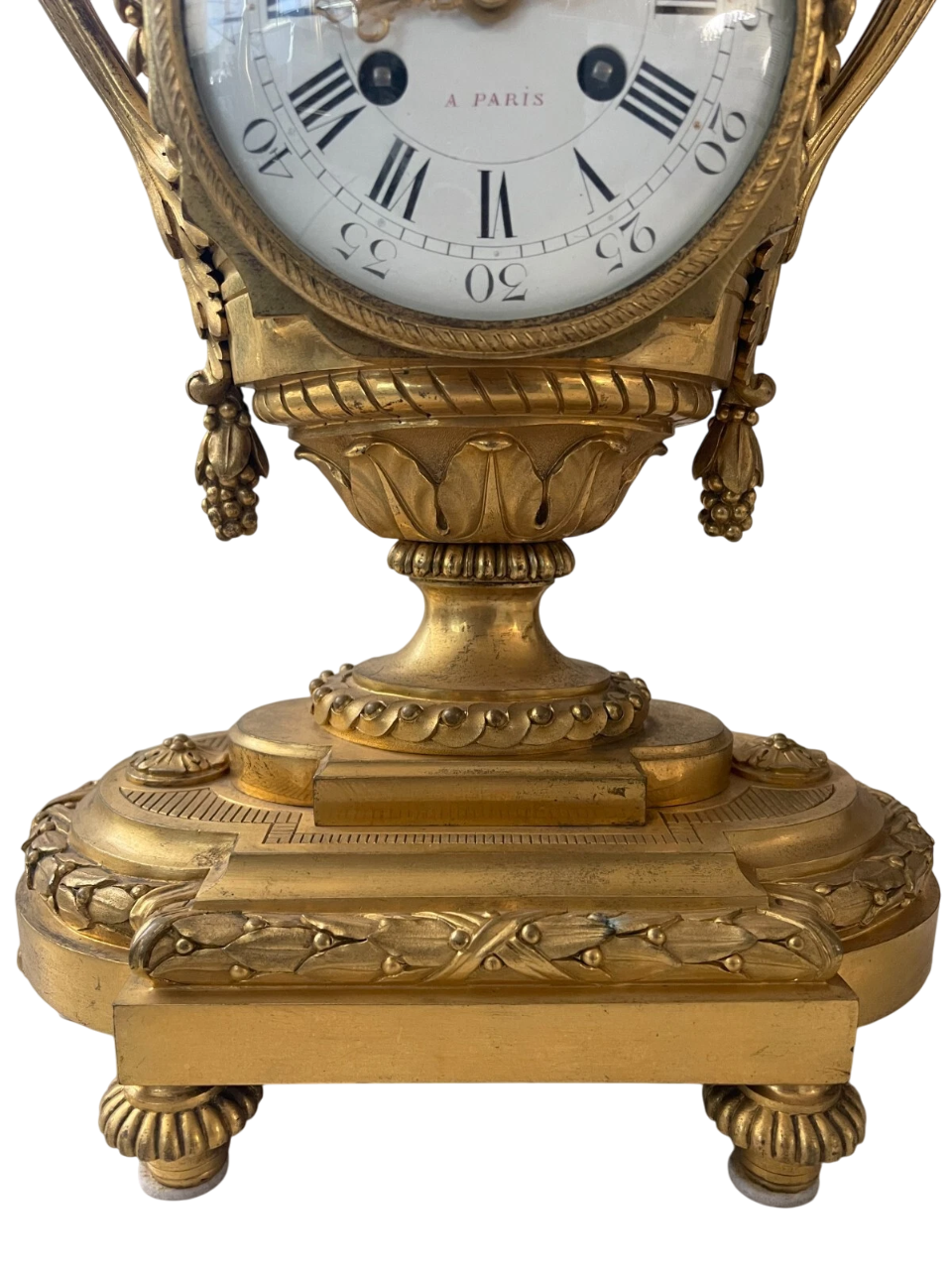 18th-Century Louis XVI Gilt Bronze Urn Mantel Clock by Le Faucheur, Paris